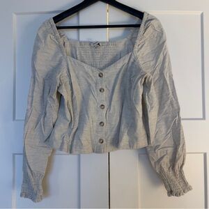 Madewell Gray Button-Up Blouse
